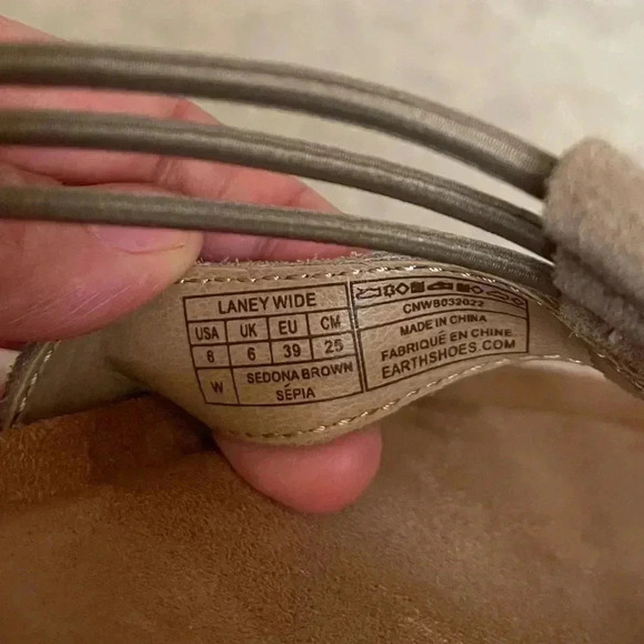 Earth Origins Suede Sling Back Laney Sedona Brown Womens Sandals size 8 Wide - Picture 13 of 14